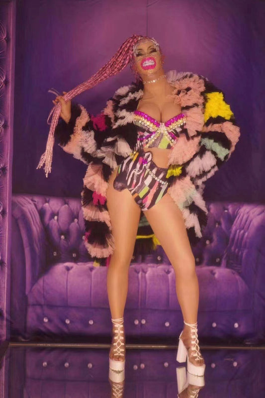 Gaga Set With Coat, Inside Set, Mask, Hair Decoration.