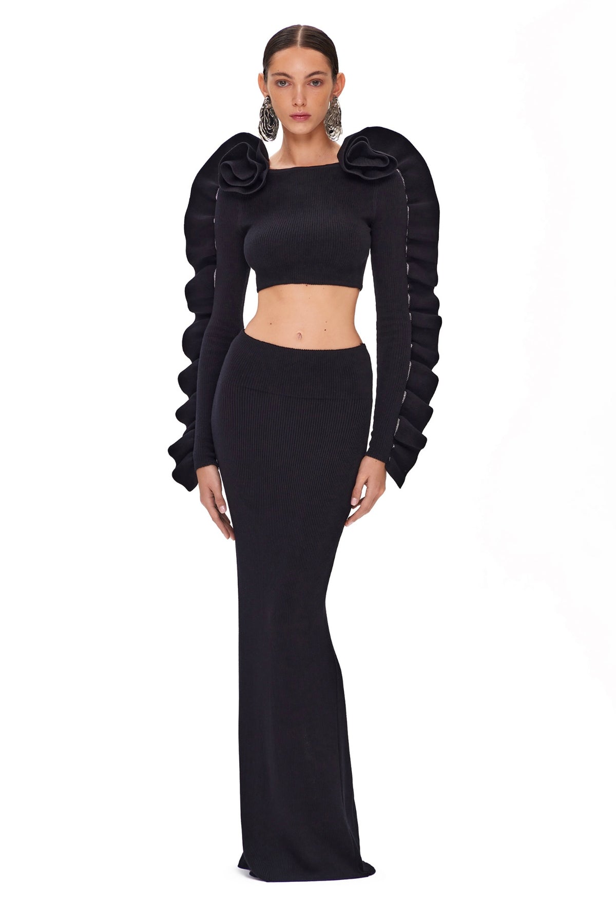 Margie Black Skirt Set