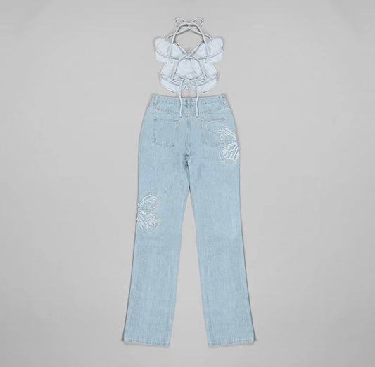 Butterfly Denim Set