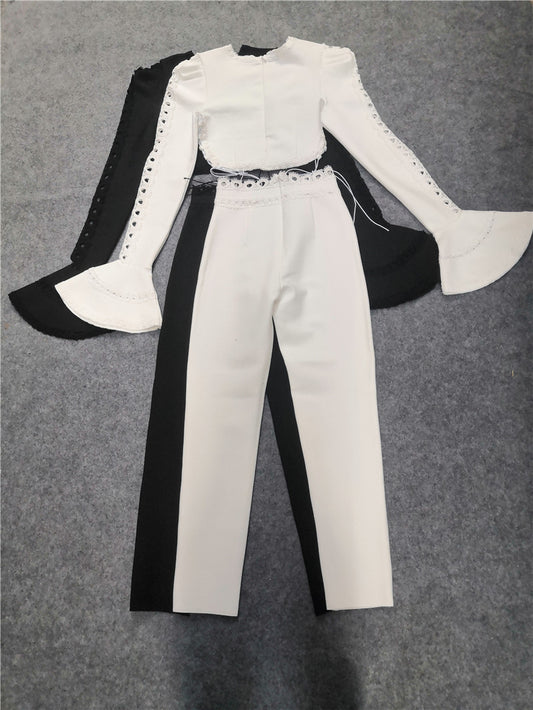 All White Brunch Pants Set