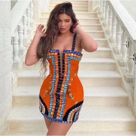 Kylie Bandage Stone Dress